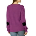 thumbnail image 3 of Unique Bargains Junior's Pullover Drop Shoulder Elbow Cat Patch Loose Sweater Pullover, 3 of 5