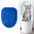 thumbnail image 2 of Cat Toilet Trainer Home Plastic Urinal Container kitten Seat Potty Cat Toilet Training Set Blue ONLY TRAY, 2 of 9