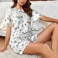 thumbnail image 4 of KLL Sea Creatures Print Pajama Set for Women Short Sleeve Sleepwear Pjs Soft 2 Piece Lounge Sleepwear Sets-XX-Large, 4 of 6