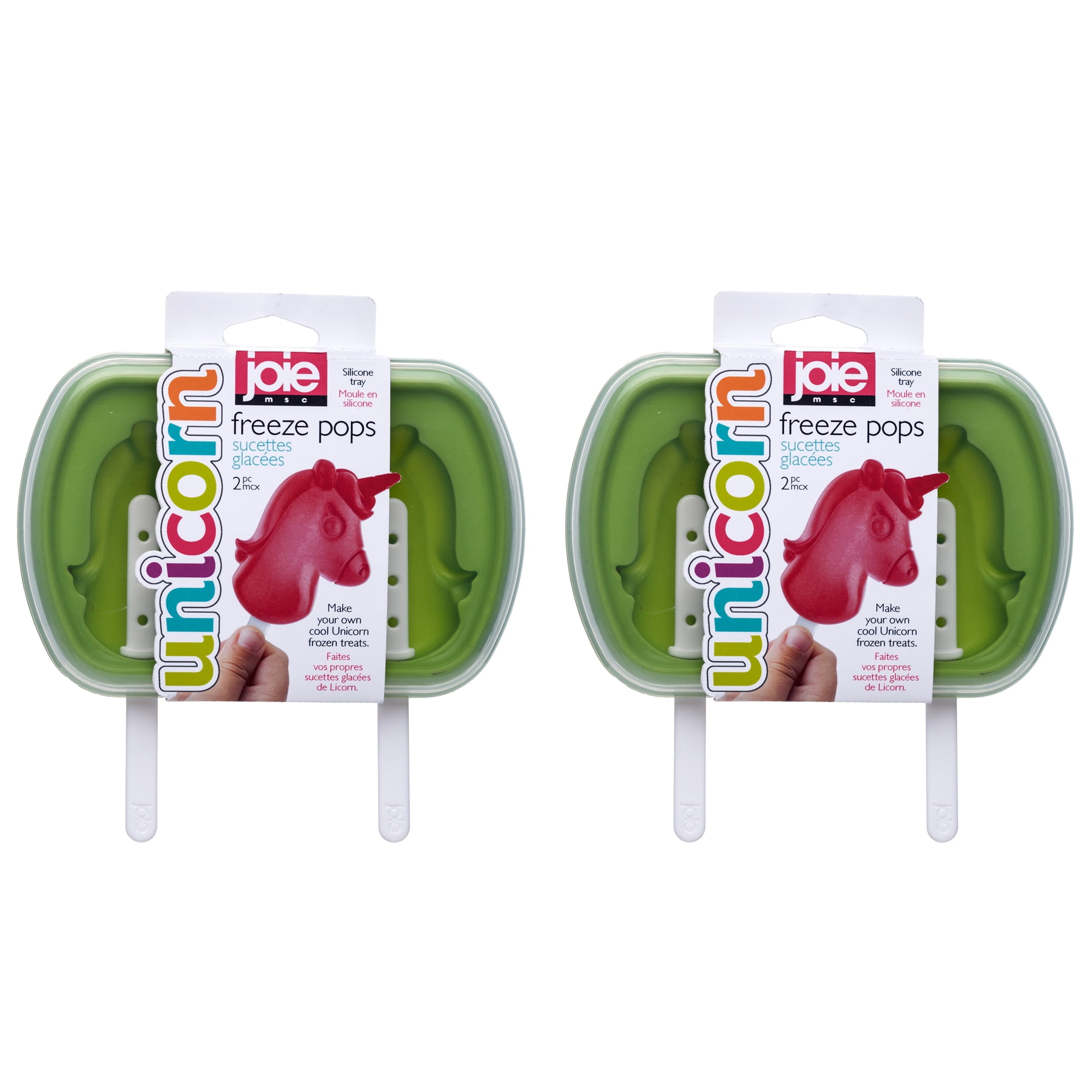 Joie Unicorn Ice Pop Mold, NonStick Silicone, Flexible and Reusable, 2