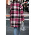 thumbnail image 4 of PRETTYGARDEN Women Plaid Shacket Jacket Trendy Fall Casual Button Wool Blend Tartan Trench Coat Winter Clothing with Pockets, 4 of 10