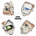 thumbnail image 5 of FORMRS Mini Backpack Purse for Women Quilted Travel Daypack Casual Shoulder Bag, Gray Cartoon Halloween Cat, 5 of 7