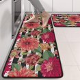 thumbnail image 2 of Kitchen Rugs Sets Of 2,Pioneer Flower Floral Print Pattern Anti Fatigue Kitchen Mat Rugs Non Slip Washable,Decorative Kitchen Floor Mats for Kitchen,Sink,Laundry,17"x47"+17"x47", 2 of 5