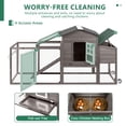 thumbnail image 4 of PETSCOSSET 78.7" Wooden Chicken Coop with Wheels, Mobile Chicken Tractor with Run, Waterproof Hen House with Nesting Box, Pull-Out Tray & Asphalt Roof, Connectable Design, Grey, 4 of 9