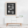 thumbnail image 3 of Monochrome Row Kitchen Utensils - Digital Art Kitchen Decor Minimalist Modern Art Geometric Line Art Black and White Abstract Unframed Wall Art Print 6 x 8 inches, 3 of 4