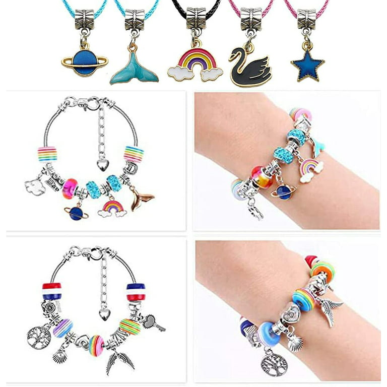 Charm Bracelet Jewelry Making Kit With Beads Bracelets Charms Necklace Diy  Crafts Gifts Set For Teen Girls Kids Green Ruikalucky