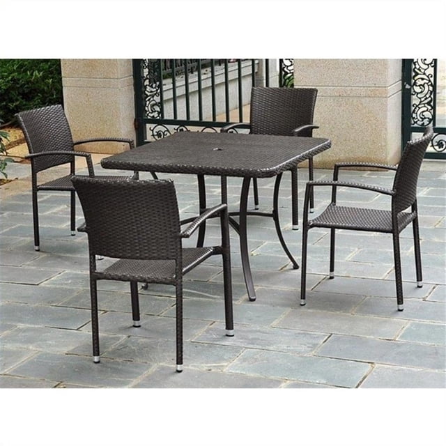 Pemberly Row Patio Dining Table in Chocolate