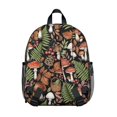 thumbnail image 3 of Mushroom and Basket Black Pattern Backpack for School, Cute School Bag with Adjustable Shoulder Straps and Padded Back, 13.8"x11.4"x6", 3 of 5