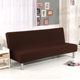 thumbnail image 3 of Armless Sofa Bed Cover Polyester Spandex Stretch Futon Slipcover Protector 3 Seater Elastic Full Folding Couch Sofa Shield (Brown), 3 of 7