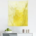 thumbnail image 1 of Yellow Tapestry, Simple Triangle Shaded Wavy Retro Mosaic Motifs Poly Gradient Illustration Art Print, Fabric Wall Hanging Decor for Bedroom Living Room Dorm, 5 Sizes, Yellow, by Ambesonne, 1 of 1