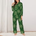 thumbnail image 2 of Balery Christmas (2) Conjunto de Pijama con Estampado para Mujer, Conjunto de Dos Piezas con Manga Larga, Ropa de Dormir Suave con Bolsillos, Pijamas Cómodos-Small, 2 of 7