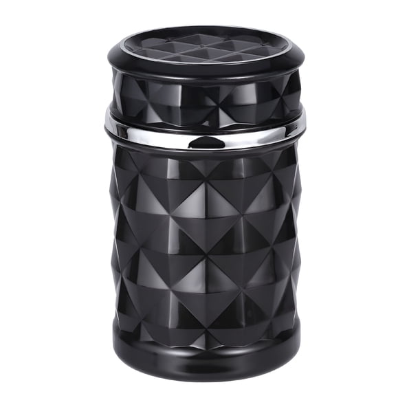 HIBIBUD Car Ashtray Smokeless Auto Cigarette Ash Holder with Blue LED Light for Car Cup Holder (Black)