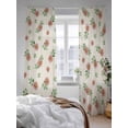 thumbnail image 3 of Pink Daisies Sheer Curtains 2 Panels Set Pastoral Flower Leaves Plant Linen Texture Lihgt Filtering Rod Pocket Voile Drape, Semi Sheer Window Curtains for Bedroom Living Room, 52"x108", 3 of 5