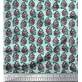 thumbnail image 1 of Soimoi Georgette Viscose Fabric Leaves & Floral Block Print Sewing Fabric Yard 42 Inch Wide, 1 of 3