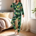 thumbnail image 3 of DISNIMO Cat Flower Printed Pajama Set for Women 2 Piece Pj Set Long Sleeve Lounge Set Casual Button Down Sleepwear Nightwear with Long Pants, Halloween Decor, 3 of 7
