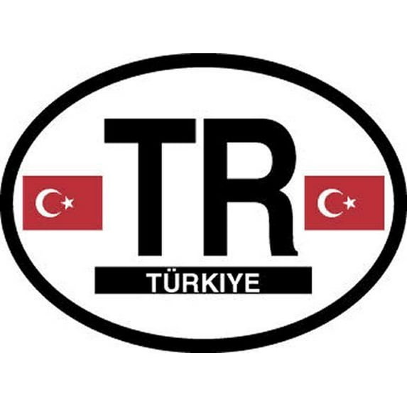 TURKEY FLAG, Waterproof UV Coated, Famous Reflective OVAL Sticker DECAL , 3.5" x 4.75"