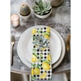 thumbnail image 2 of Lemon Yellow Cloth Napkins Set of 6 Reusable Dinner Napkins, Watercolor Fruit Black White Buffalo Plaid Cocktail Napkin Washable Table Napkins for Wedding/Holiday Party/Baby Shower 20"x20", 2 of 7