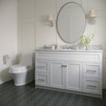 thumbnail image 2 of Ariel Hamlet 55 In. Oval Sink Vanity With 0.75 In. Carrara White Countertop In White, 2 of 11