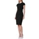 thumbnail image 4 of VESTIDO LARGO DE LÁPIZ PARA MUJERES INSPIRE CHIC, CON MANGA CORTA Y CINTURÓN, PARA TRABAJAR, TALLA XL, NEGRO, 4 of 5