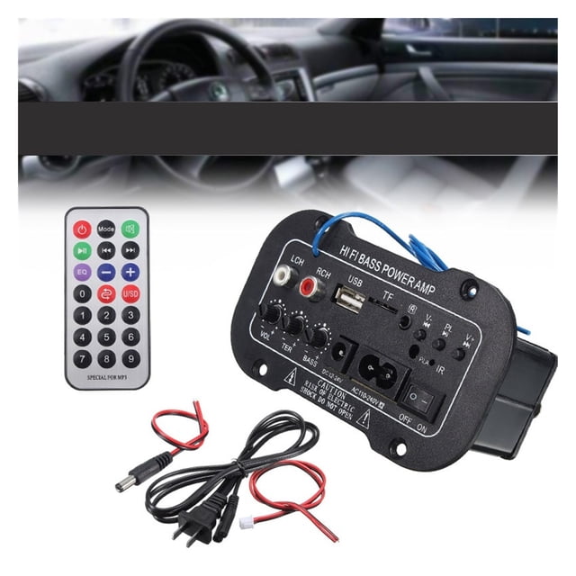 30W Power Amplifier Board Amplificador USB Dac FM Radio TF Player Subwoofer DIY Amplifiers For Motorcycle Car