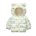 thumbnail image 2 of Esaierr Boy Girl Winter Fleece Coats for Baby Toddler 2-7Y Kids Winter Warm Ears Hooded Puffer Lightweight Puffer Jacket Coat Kids Short Cartoon Printing Snow Down, 2 of 7
