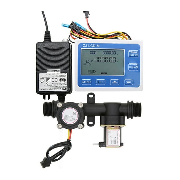Digital Display Water Flow Meter Flow Quantitative Controller Flow Sensor Solenoid Valve Integrated Valve Use To Control And Display Liquid Flow ,Stable Performance
