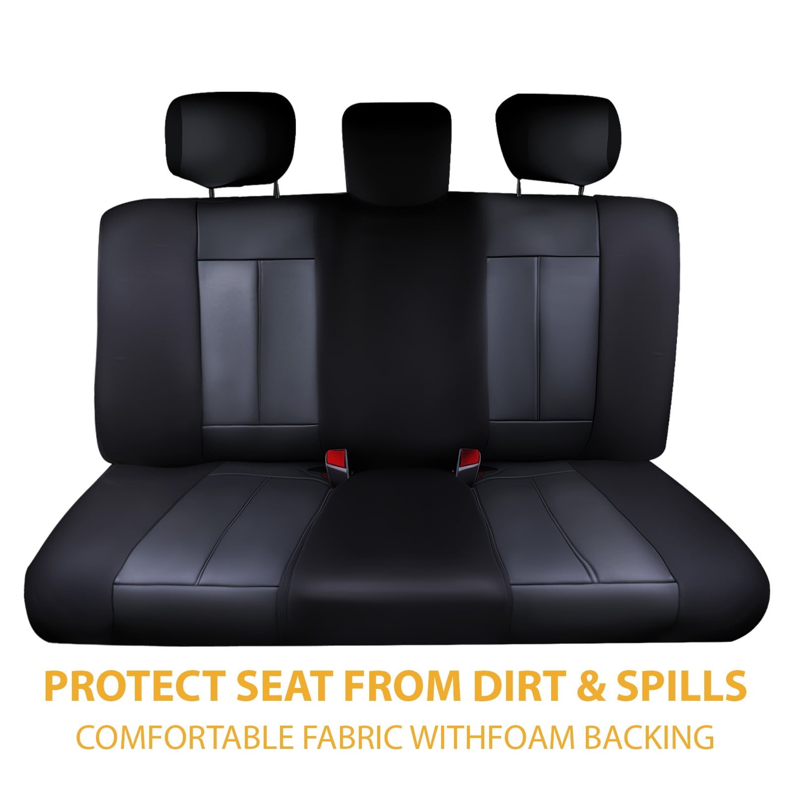 Universal Rear Bench Car Seat Cover, Full-Size Back Seat Protector for Cars SUVs Trucks, All-Season Fit, Upgrade Interior Style, Easy Installation – Rear 3-Seat Cover