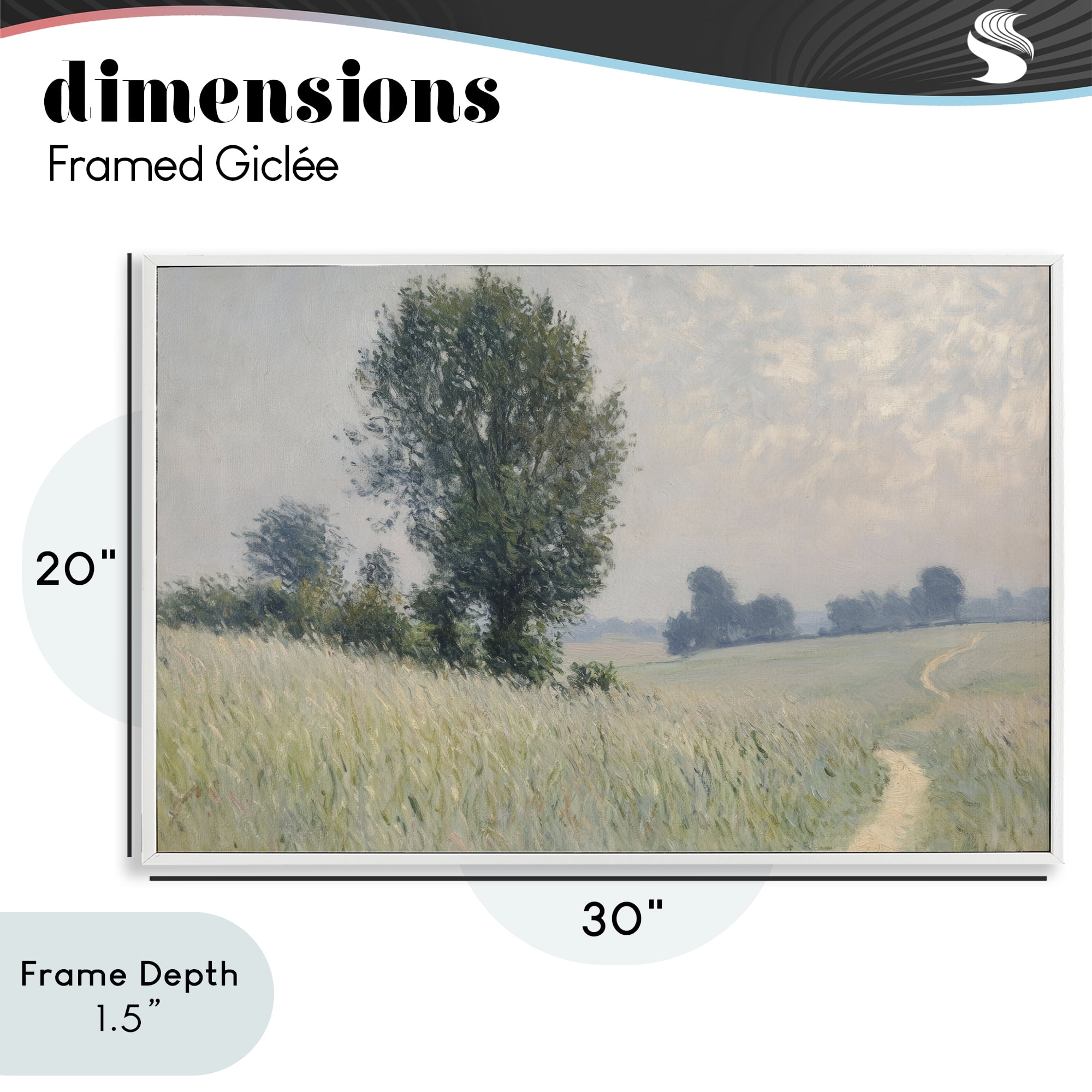 Stupell Industries Tall Grass Path Through Meadow White Framed Giclee Art, design by Petal Prints Design