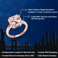 thumbnail image 2 of Gem Stone King 4.32 Ct Cushion Peach Simulated Morganite 18K Rose Gold Plated Silver Double Prong Ring, 2 of 6