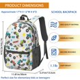 thumbnail image 3 of Monster Cartoon Truck Gray Pattern 17" Waterproof Oxford School Backpacks for Teens, S-Shape Padded Straps, for School, Travel, Hiking, Camping, 3 of 5