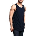 thumbnail image 4 of G-Style USA Solid Color Long Length Curved Hem Tank Top - Navy - Small, 4 of 5