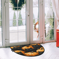 thumbnail image 2 of CURLYOOT Halloween Half Round Door Mat, Indoor Outdoor Entrance Rug, Black Cat Pumpkin Semi Circular Area Rug, Non Slip Washable Absorbent Doormat, Laundry Room Rug 24'' x 36'', 2 of 7