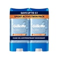 thumbnail image 2 of (3 pack) Gillette Antiperspirant Deodorant for Men, Clear Gel Sport Active Twin Pack, 3.8 oz, 2 of 14