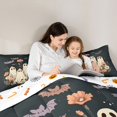 thumbnail image 4 of Feelyou Boho Ghost Twin Bedding, Hippie Floral Bat Bedding Comforter Set, Dark Gray, Halloween Reversible, 7 Pieces, 4 of 7