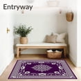 thumbnail image 3 of ODIKA 6'x9' Machine Washable Non-Slip Area Rug, Paisley Teardrop Motif Feline Hideout Den with Foundation High Traffic Rug with Pad, Purple, 679394, 3 of 8