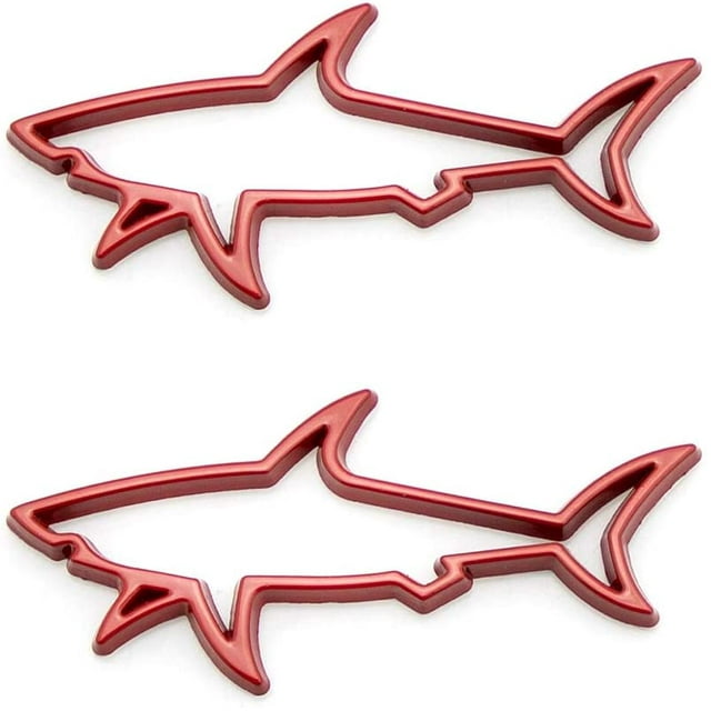 2Pc Hollow Fish Shark Emblem Premium Car Badge Sticker Fender Boot Fender Boot Trunk For Chevrolet Camaro Corvette