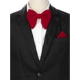 thumbnail image 4 of INSPIRAR CHIC Día del Padre Conjunto de Corbatas de Moño Ajustables de Color Sólido con Pañuelo de Terciopelo para Hombre Burdeos Talla Única, 4 of 4