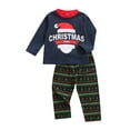 thumbnail image 2 of Qiylii Baby Christmas Outfit Long Sleeve Sweatshirt + Color Block Trousers, 2 of 7
