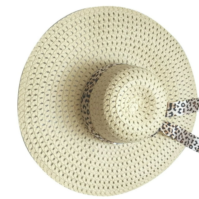 Chapeau d'Été en Paille à Grand Bord pour Femme, Chapeau de Voyage, Plage, Pêche, Pare-Soleil, Panama, Robe d'Extérieur