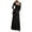 Black, variant on Womens Dress Square Neck Tie Strap Sheer Lace Maxi Dresses Long Sleeve Slim Fit Crochet Shawl Elegant Evening Party Dress