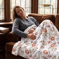 thumbnail image 6 of Fall Throw Blanket Watercolor Pumpkin Maple Leaf Extra Thick & Soft Flannel for Sofa Bed Farmhouse Thanksgiving Halloween Fall Decorations by MPOISVA, 6 of 7