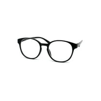 Round Thin Keyhole Horn Rim Plastic Reading Glasses Black  3.5