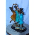 thumbnail image 5 of Nifao Three Dancing Ladies, Colorful Bronze Statue on a marble base – Home Decor Sculpture, 15"L x 10"W x 23"H, 5 of 10