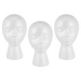 thumbnail image 1 of 3pcs Foam Head Model Wig Heads, Foam Mannequin Head Male Model Heads Manikin Head For Wigs Display, 1 of 9