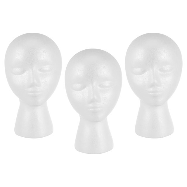 3pcs Foam Head Model Wig Heads, Foam Mannequin Head Male Model Heads Manikin Head For Wigs Display