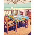 thumbnail image 2 of Fsddascl Yellow Sunflower Outdoor Tablecloth - 60x102 Inch Rectangle Dining Table Cover, Wildflower Vintage Country Oil Painting Waterproof Outdoor Table Cloth with Umbrella Hole & Zipper for Patio, 2 of 7