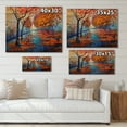 thumbnail image 4 of Designart 'Orange Autumn Landscape With Little Road III' Traditional Print on Natural Pine Wood, 4 of 5