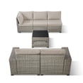 thumbnail image 3 of PARKWELL 6-Pieces Patio Furniture Sets,Outdoor Modular Sectional Sofa Set with Coffee Table,All-Weather Rattan Wicker Conversation Set for Backyard Deck,Taupe/Beige, 3 of 11