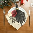 thumbnail image 2 of Qxltty Illustration Of A Vulture with Red Roses on Its Back Napkins 20×20in Perfect for Parties Dinners Weddings Cocktail Housewarming Cloth Napkins Set of 6, 2 of 8