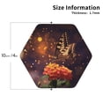 thumbnail image 2 of Lsque Butterfly Sitting on a Flower Pattern 4" Drink Coasters Set of 4, PVC Leather Absorbent Coasters, Table Coaster Set Decorative Coffee Cup Coasters Housewarming Gift -Hexagon, 2 of 6